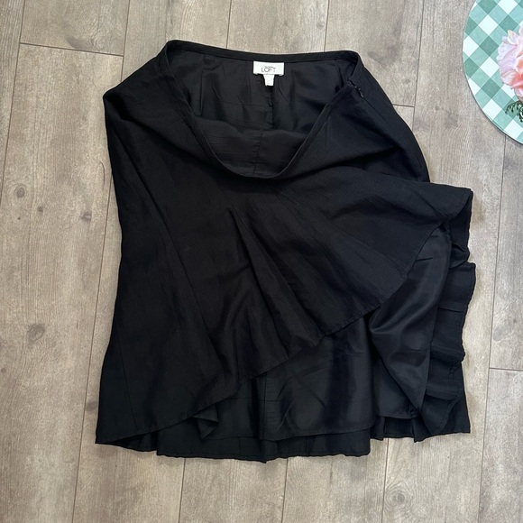 Ann Taylor Loft Black Linen Flared Tulip Skirt Woman’s Size 12 - Picture 3 of 16